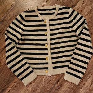 goelia striped woolen cardigan small